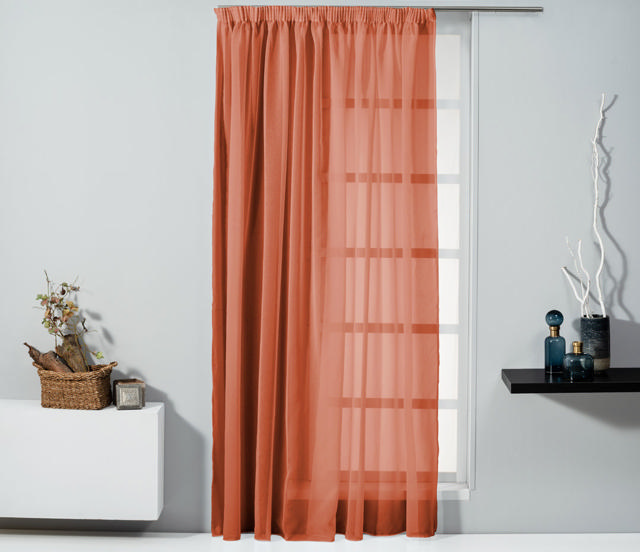 EASYHOME CURTAIN SOLID TERRACOT 300X270CM