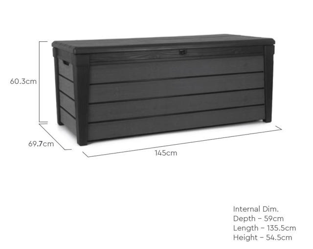 KETER BRUSHWOOD ΜΠΑΟYΛΟ ΑΠΟΘΗΚΕΥΣΗΣ 145X69.5X60.3CM 454L ΓΚΡΙ