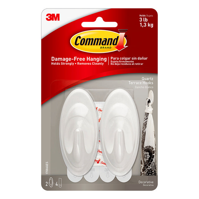 3M COMMAND HOOKS 1.3KG P2-WHITE