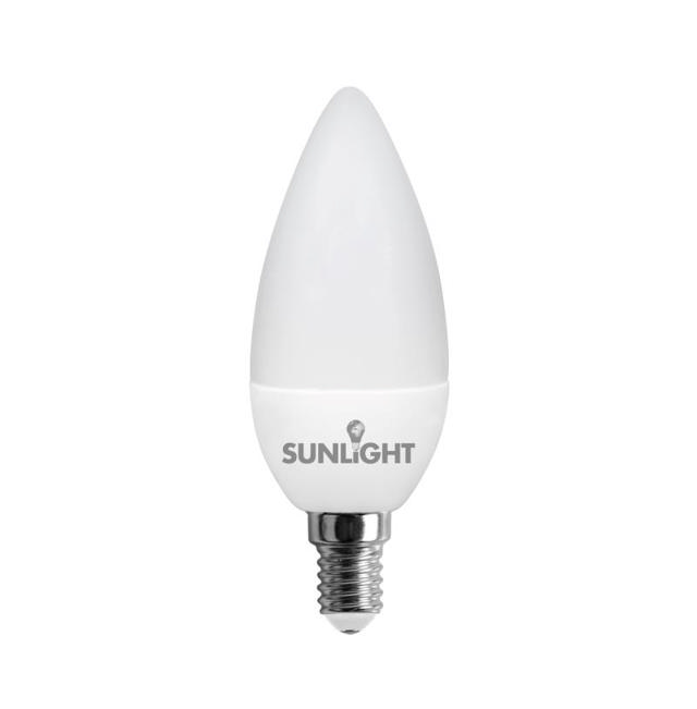 SUNLIGHT LED 6W ΛΑΜΠΤΗΡΑΣ ΚΕΡΙΟΥ C37 E14 550LM 3-IN-1 FROSTED