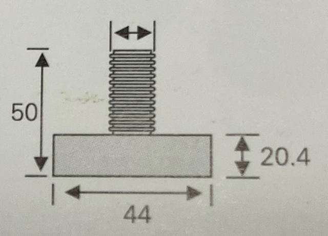 ADJUST FEET FLAT WITH THREAT 10MM 44MM 2PC