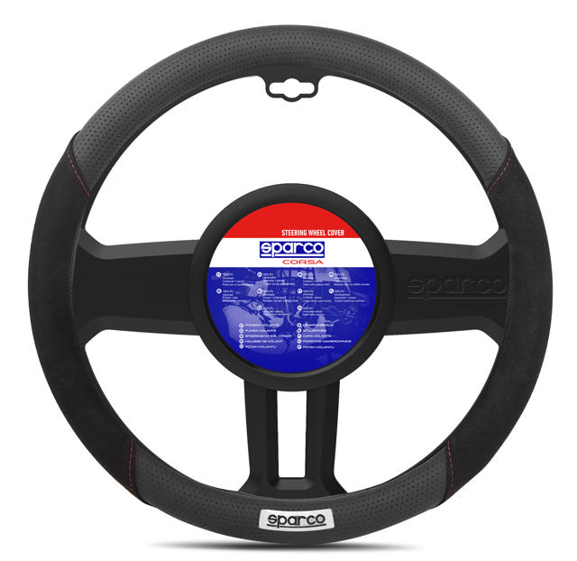 SPARCO STEERING WHEEL COVER SUEDE BLACK SPC1112BK