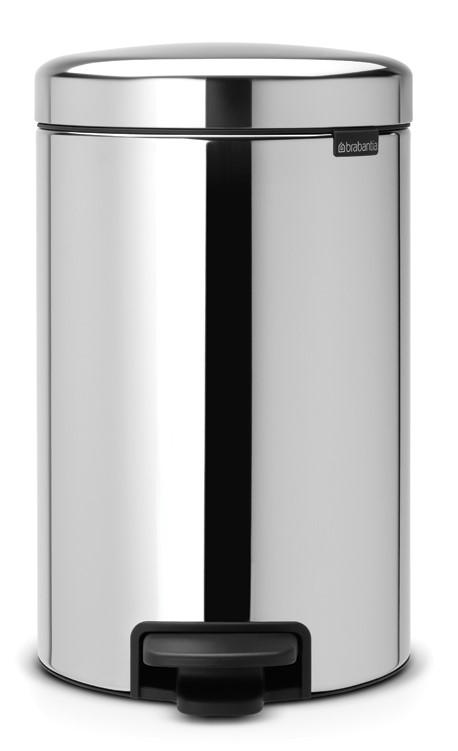 PEDAL BIN NEWICON, 12 LITRE - BRILLIANT STEEL