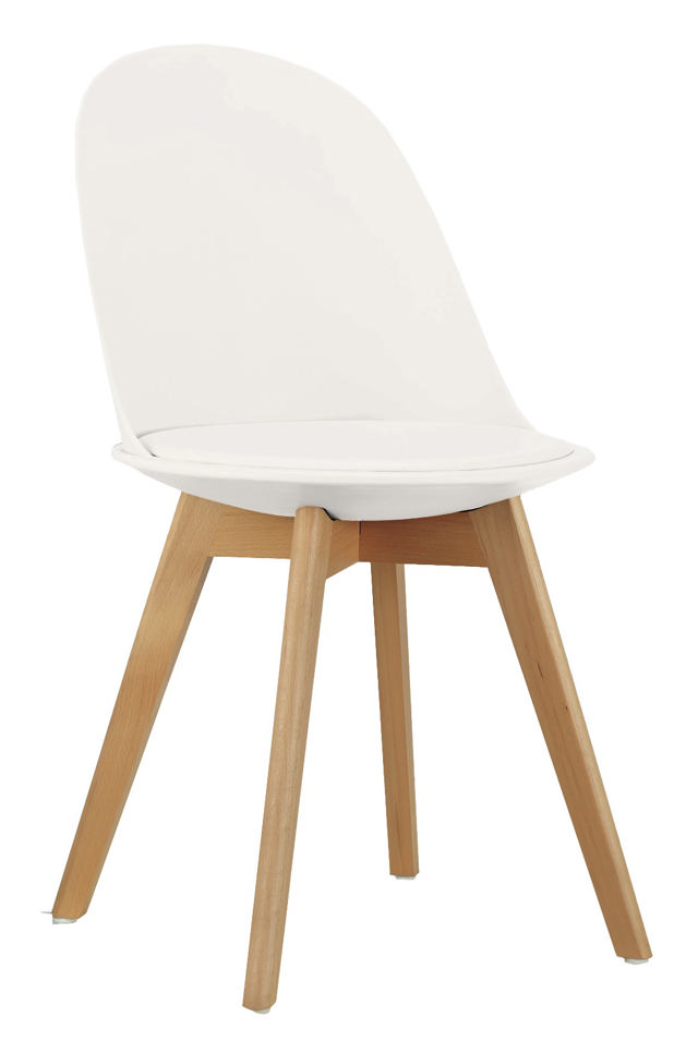 JINA PP CHAIR WHITE WITH CUSHION 47Χ56Χ86CM