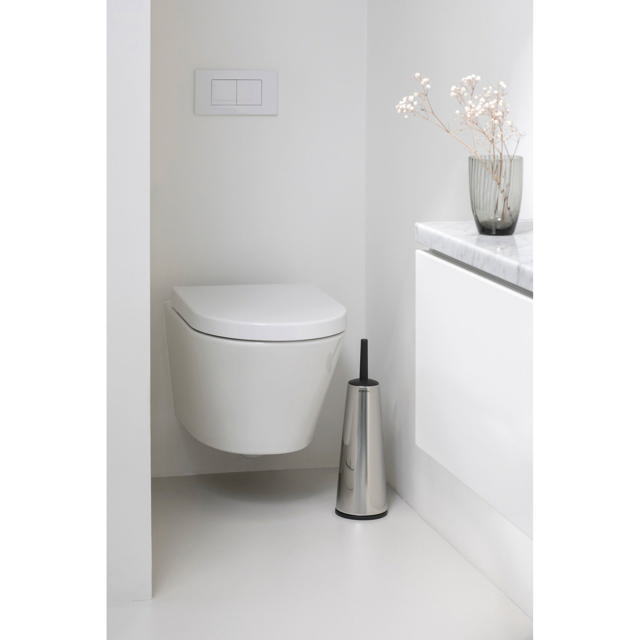 BRABANTIA RENEW TOILET BRUSH AND HOLDER - BRILLIANT STEEL