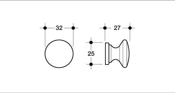 KNOB FOR FURNITURE ART 21A ALUM FYSIKO