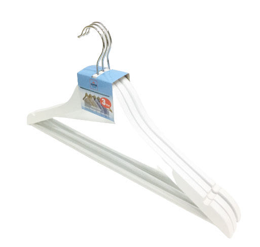 WOODEN HANGERS 3PCS PVC WHITE