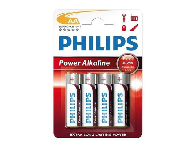 PHILIPS ALKALINE BATTERIES AA 4PCS