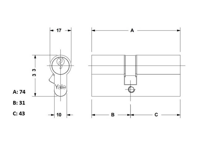 CYLINDER OFF CENTER 210 70 31-40 NI