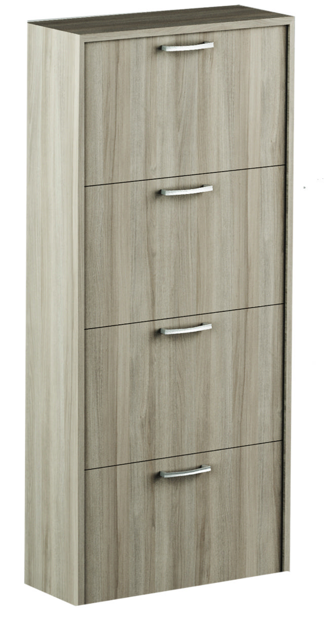 SHOE CABINET 4 DOORS 139CM X 59CM X 25CM BLONDE