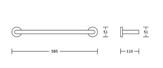 HOFER 2R DOUBLE TOWEL BAR