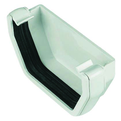 FLOPLAST 114MM SQUARE GUTTER EXTERNAL STOPEND