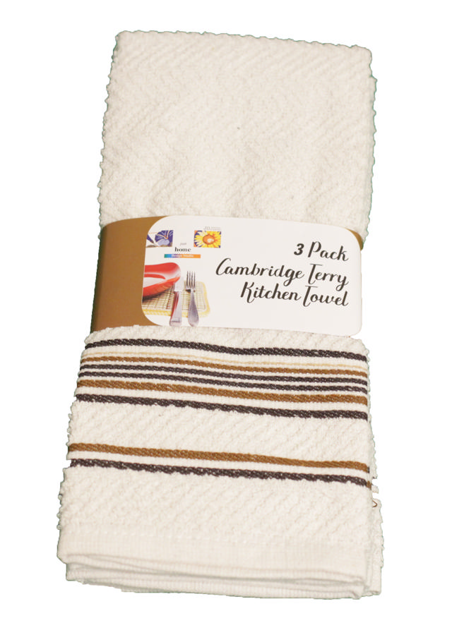 KITCHEN TOWEL CAMBRIDGE TERRY 3PCS 3 ASSORTED COLORS