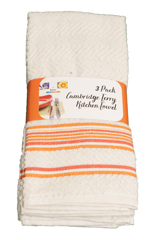 KITCHEN TOWEL CAMBRIDGE TERRY 3PCS 3 ASSORTED COLORS