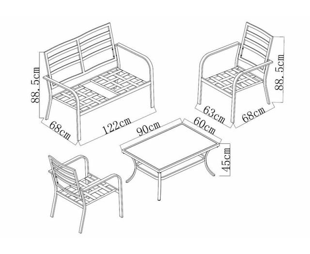 MARTIN 2 SEAT SOFA SET 4PCS - BEIGE