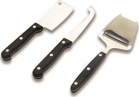 NAVA CHEESE KNIVES SET BLACK HANDLE