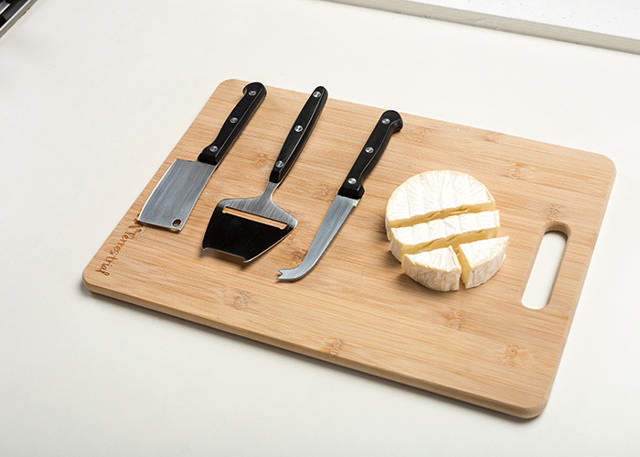 NAVA CHEESE KNIVES SET BLACK HANDLE