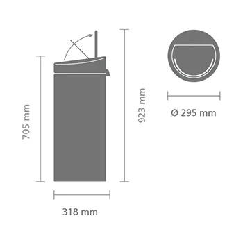 BRABANTIA TOUCH BIN 30L - BRILLIANT STEEL