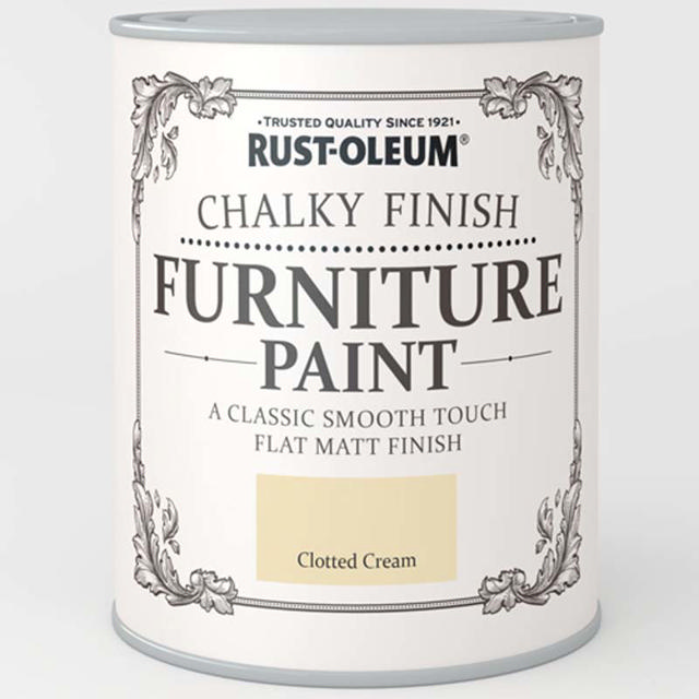 RUST-OLEUM CLOTTED CREAM CHALKY FINISH FURNITURE PAINT 750ML