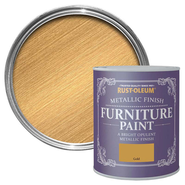 RUST-OLEUM GOLD METALLIC FURNITURE PAINT 750ML