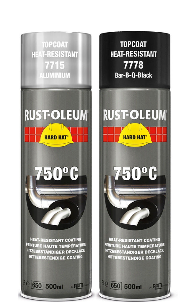 RUST-OLEUM BLACK HEAT RESISTANT AEROSOL 500ML