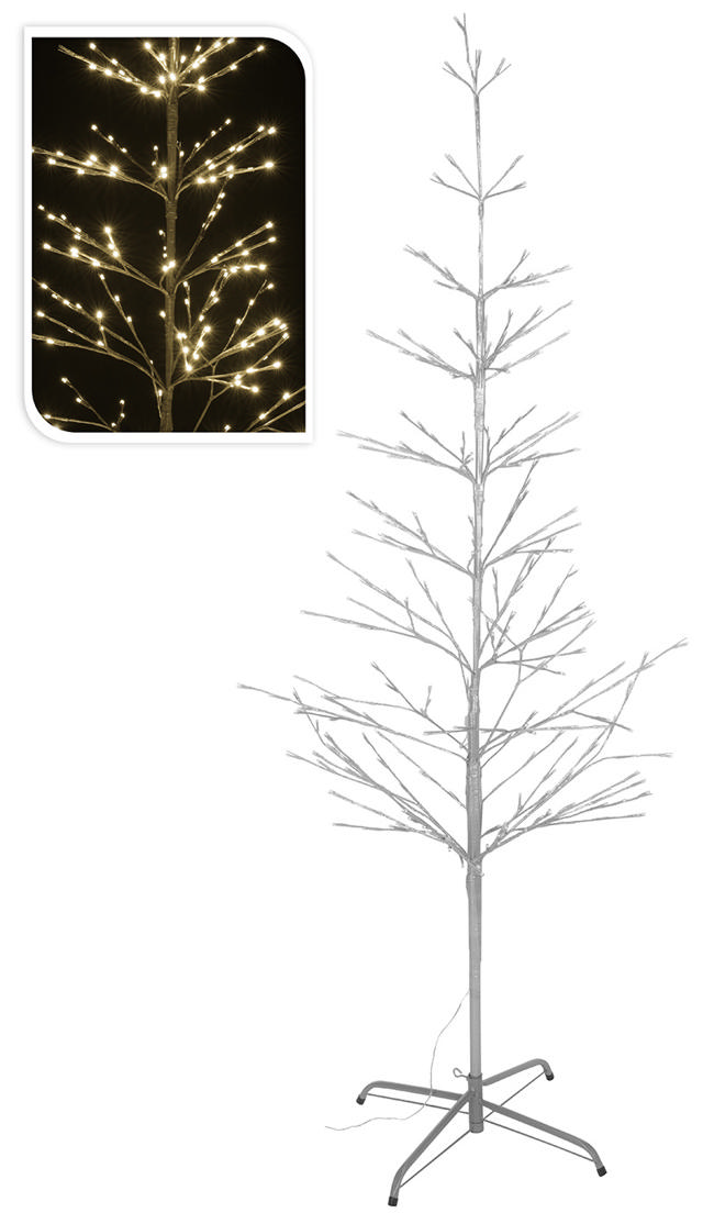 XMAS TREE 280LED WW 180CM SILV