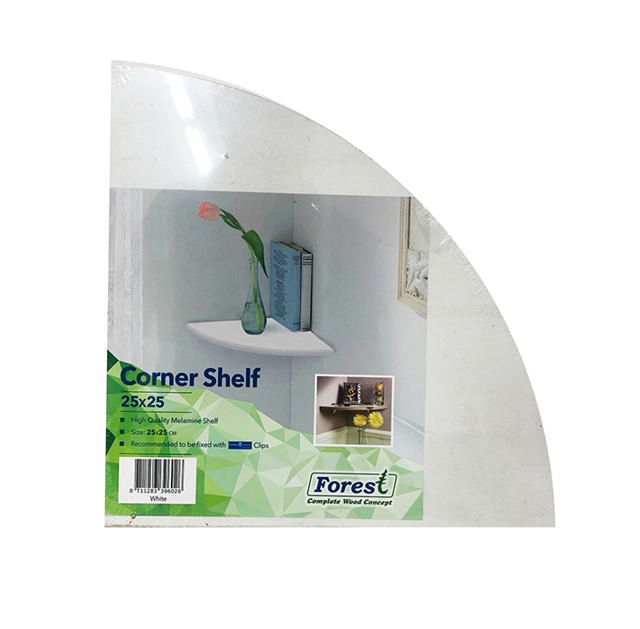 CORNER SHELF 25CM WHITE