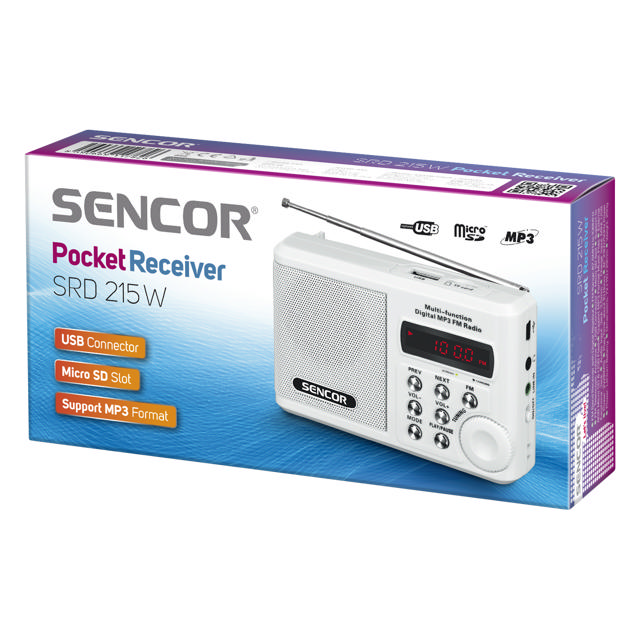 SENCOR FM RADIO WITH USB WHITE