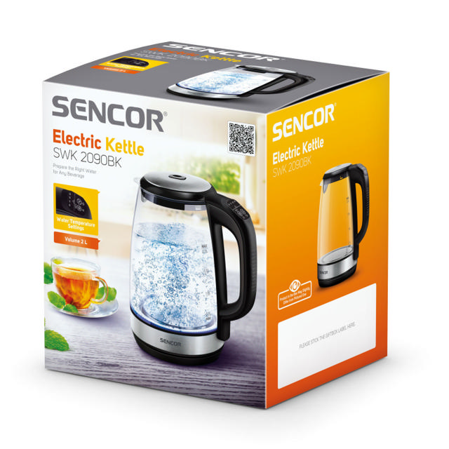 SENCOR SWK2090BK GLASS KETTLE TEM 2L 2KW