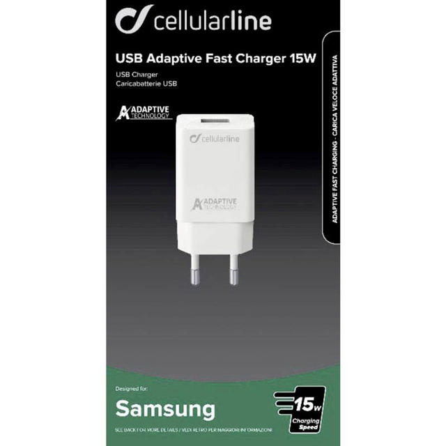 CELLULAR LINE USB CHARGER PLUG SAMSUNG 15W 