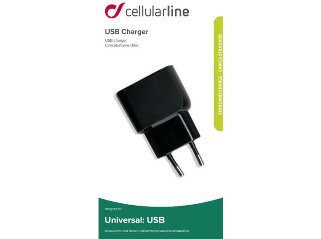 CELLULAR LINE UNIVERSAL USB CHARGER 1AH 5W