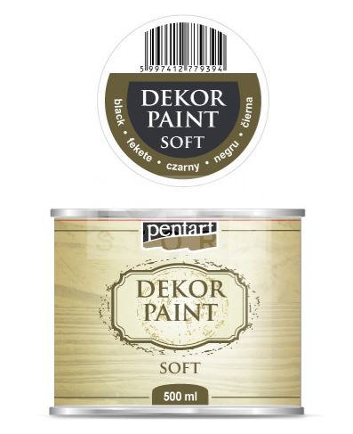 PENTART DEKOR PAINT SOFT 500ML BLACK