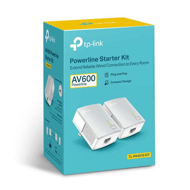 TP-LINK TL-PA4010KIT 600MBPS POWERLINE ETHERNET ADAPTER