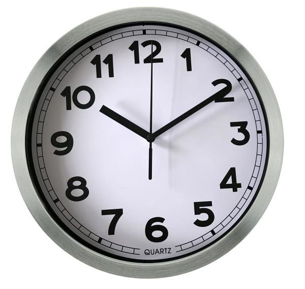 ALUMINIUM CLOCK 25CM SILVER