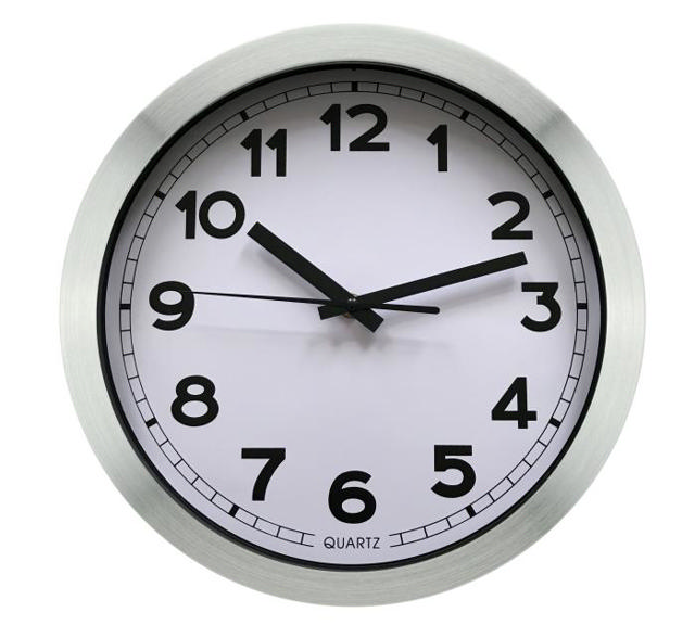 ALUMINIUM CLOCK 30CM SILVER