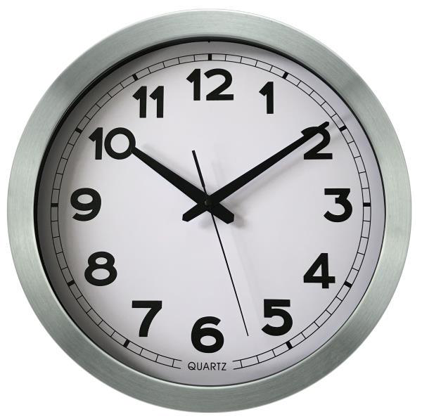 ALUMINIUM CLOCK 40CM SILVER