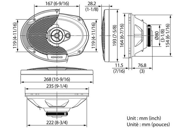 KENWOOD KFC-S6966 CAR SPEAKER 6X9