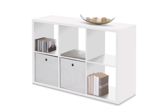 MAX6 SHELF UNIT WITH 6 CUBES WHITE 73X107X33CM