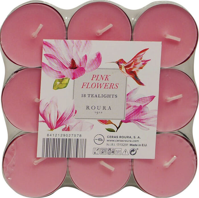 ROURA RACK 18 SCENTED TEALIGHTS FLOWERS