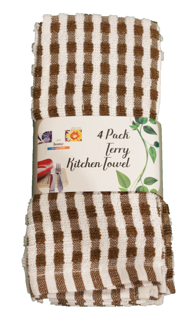 POP CORN KITCHEN TOWELS 4PCS 3 ASSORTED COLORS