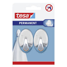 TESA 2PCS HOOK OVAL WHITE L