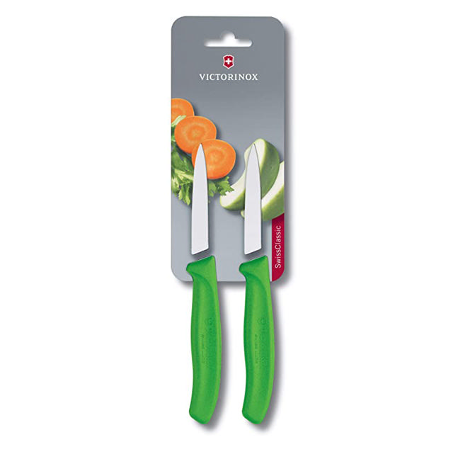 VICTORINOX PARING KNIFE 8CM GREEN 2PCS