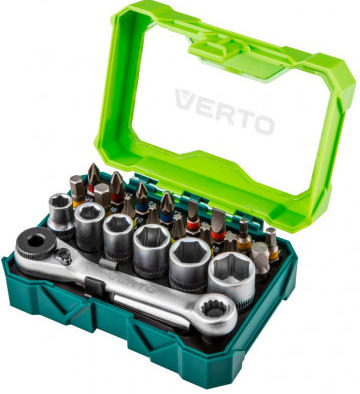 VERTO 24PCS BITS 25mm & 6PCS SOCKET