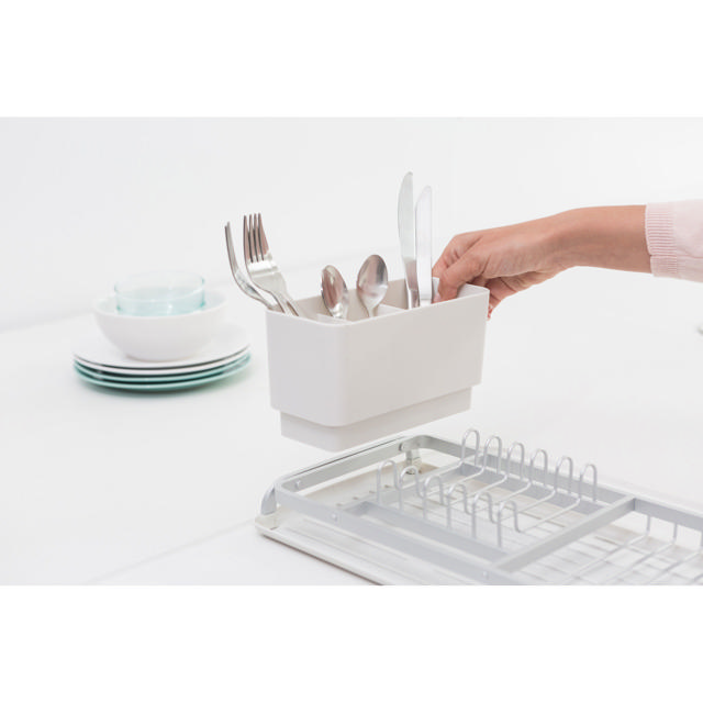 BRABANTIA DISH DRYING RACK COMPACT LIGHT GREY 20X46.3X12.6CM