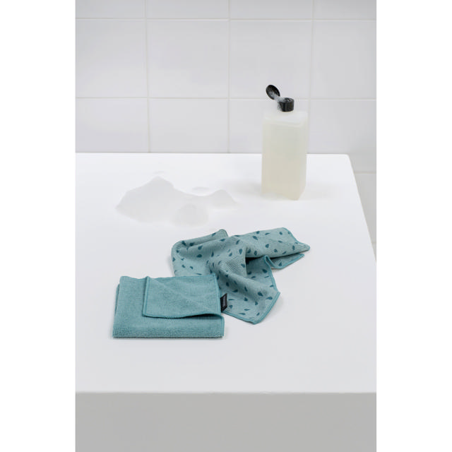 BRABANTIA MICROFIBRE DISH CLOTHS, 30 X 30 CM, SET OF 2 - MINT