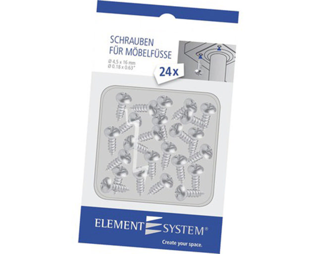 ELEMENT SCREWS FOR TABLE LEGS 4.5X16 MM, GALVANIZED 24PCS