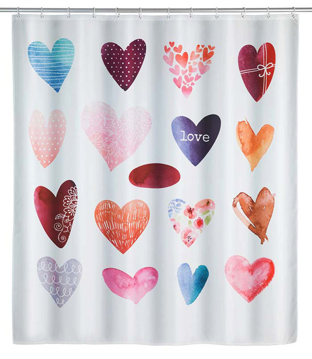 WENKO SHOWER CURTAIN 180X200 LOVE POLYES