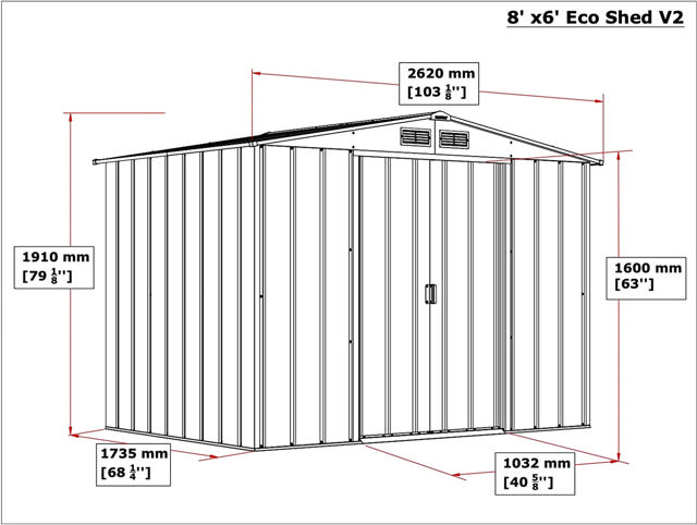 DURAMAX ΜΕΤΑΛΛΙΚΟΣ ΑΠΟΘΗΚΕΥΤΙΚΟΣ ΧΩΡΟΣ 8X6FT ΠΡΑΣΙΝΟ