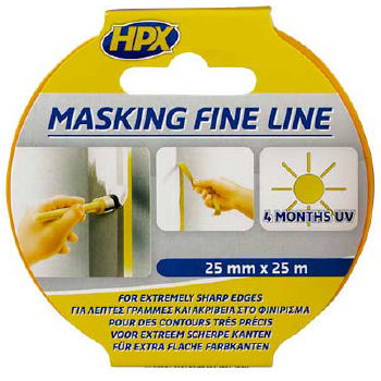 HPX MASKING UV TAPE YELLOW 25MMX25M