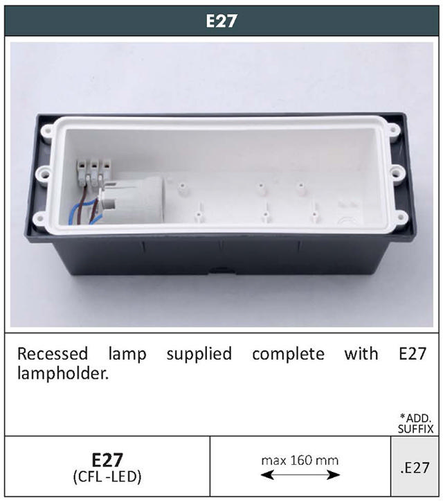 FUMAGALLI 'LETI 300' RECESSED WALL LIGHT 1xE27 IP66